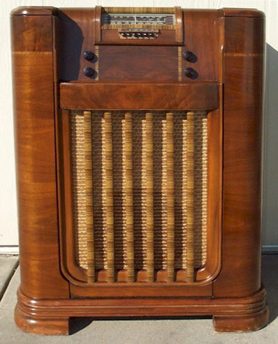 philco radio radios 1941 antique 41 console record phonograph floor player deco 1940s wood players tube interrupt program nostalgia sink